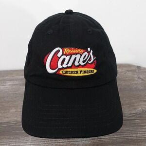 Raising Cane's Chicken Fingers Hat Cap Strap Back Black Work Employee Uniform